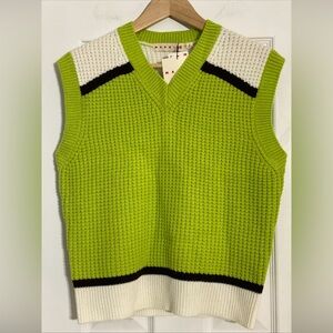 Uniqlo + MARNI WOMEN’S KNITTED VEST Size MEDIUM Green NEW NWT